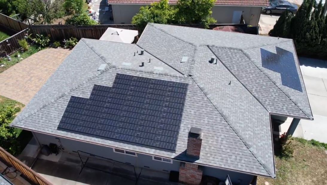 Composite shingle roof with rooftop solar — Bay Area residential roofing