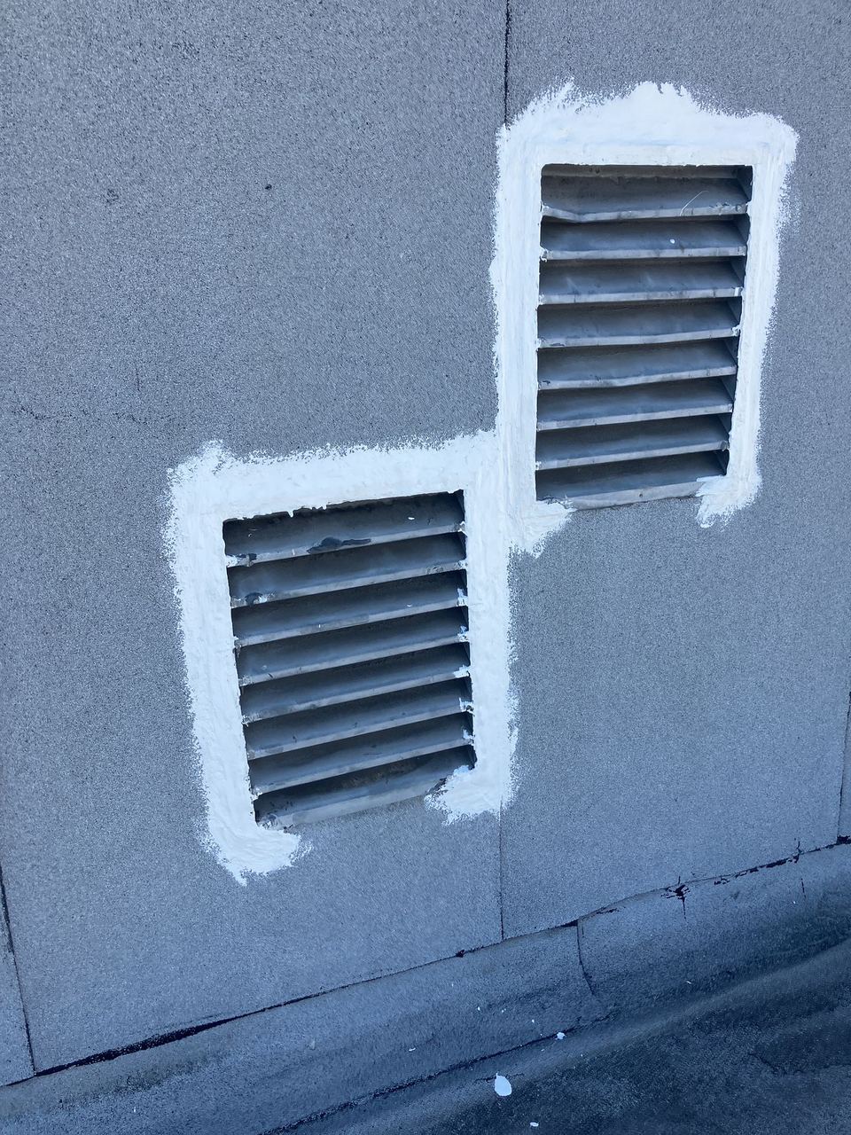 Louver vent flashing coated and sealed